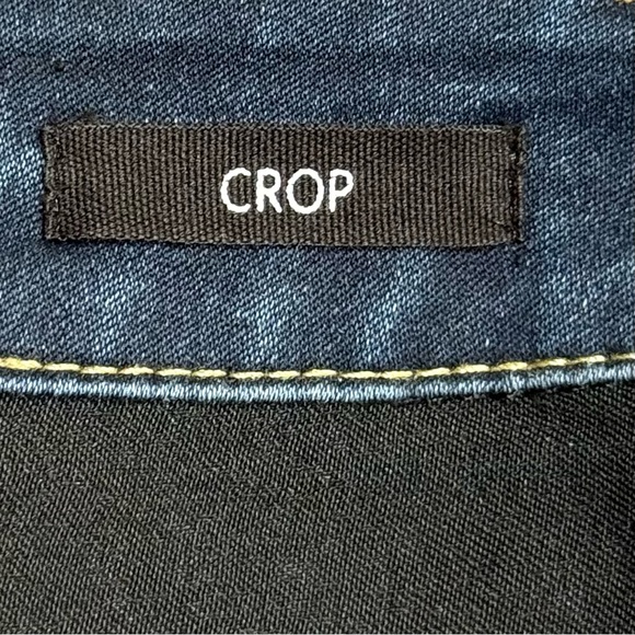 Max Jeans Women’s 5 Pocket Dark Wash Low Rise Blue Crop Pants Size 4 - Picture 8 of 10